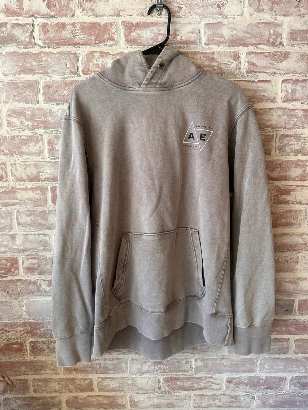 American Eagle Outfitters Gray Washed Pullover Hoodie
